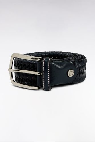 Ceinture En Cuir Tressé Marine - Eden Park - Modalova
