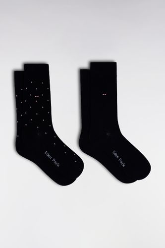 Lot De 2 Paires De Chaussettes Marine En Coton Stretch Mélangé - Eden Park - Modalova
