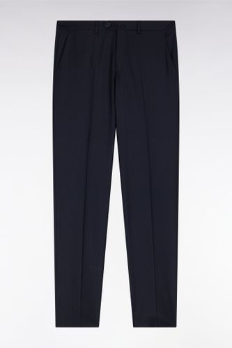 Pantalon En Laine Stretch Mélangée Marine À Rayures Fines - Eden Park - Modalova