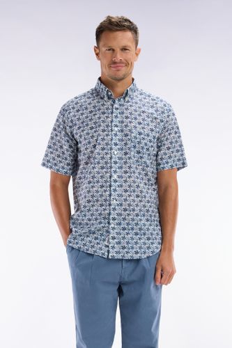 Chemise À Manches Courtes En Coton Moyen Imprimé Fleurs Graphique Coupe Droite - Eden Park - Modalova