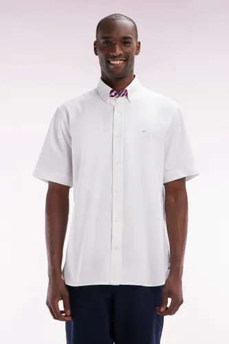 Chemise À Manches Courtes En Coton Blanc Broderie Dos Coupe Droite - Eden Park - Modalova
