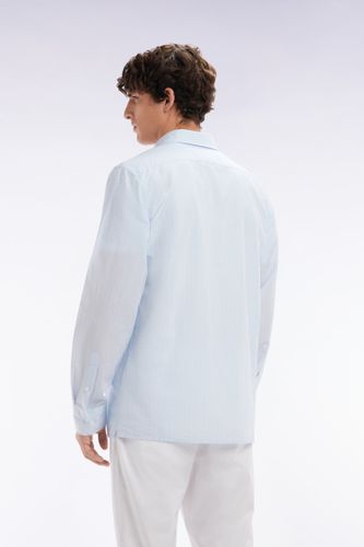 Chemise En Coton Seersucker Rayée Ciel Coupe Droite - Eden Park - Modalova