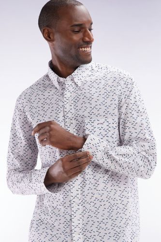 Chemise En Popeline De Coton Écrue Microimprimé Nœud Papillon Coupe Droite - Eden Park - Modalova