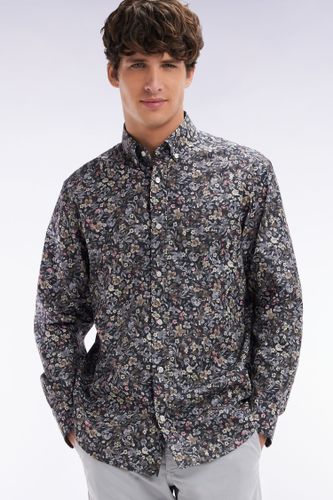 Chemise En Popeline De Coton Pima À Micro Imprimé Coupe Droite - Eden Park - Modalova