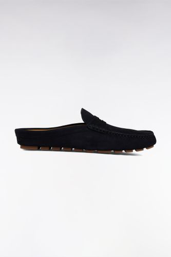 Mocassins Babouches En Cuir Suédé Marine - Eden Park - Modalova