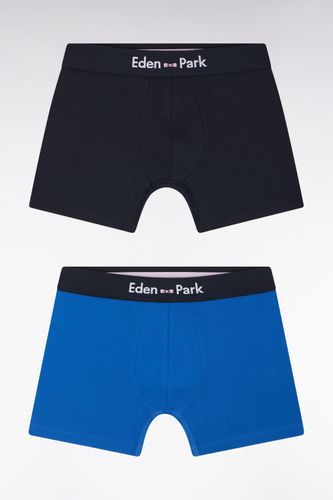 Lot De Deux Boxers En Jersey De Coton Stretch Marine Et - Eden Park - Modalova