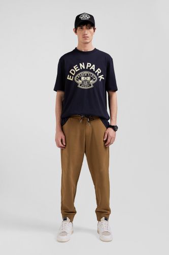 Pantalon Jogging En Molleton Gratté Noisette Coupe Relaxed - Eden Park - Modalova