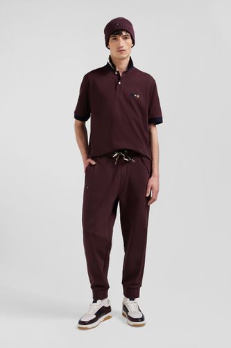 Pantalon jogging en molleton gratté bordeaux coupe Relaxed - Eden Park - Modalova