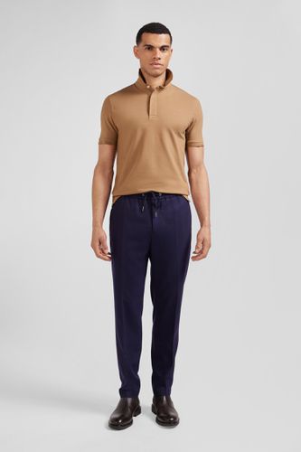 Polo manches courtes en coton stretch camel coupe Slim - Eden Park - Modalova