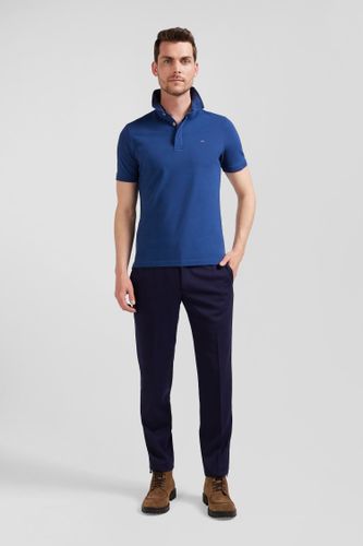 Polo manches courtes en coton stretch bleu foncé coupe Slim - Eden Park - Modalova