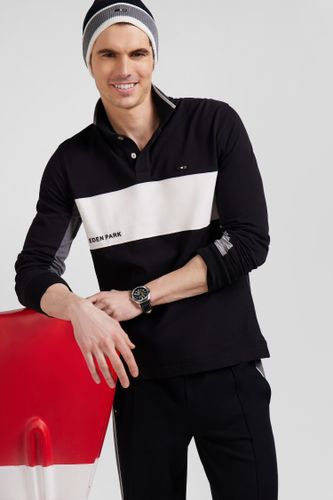 Polo Manches Longues Colorblock En Piqué Coton Coupe Regular - Eden Park - Modalova