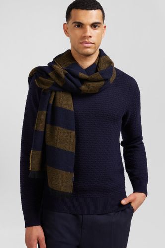 Pull Col Rond En Laine Et Coton Marine Coupe Regular Effet Micro Nœud Papillon - Eden Park - Modalova