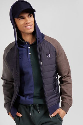 Sweatshirt En Coton Mélangé Parmenture Matelassée Marine Coupe Regular - Eden Park - Modalova