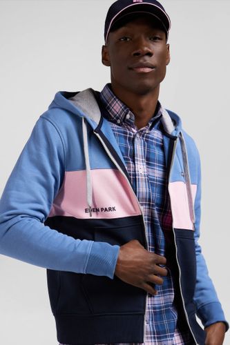 Sweatshirt À Capuche Zippé Colorblock En Coton Coupe Regular - Eden Park - Modalova