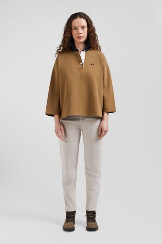 Sweatshirt à col maillot en coton camel coupe Relaxed - Eden Park - Modalova