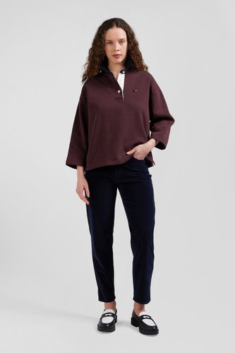 Sweatshirt à col maillot en coton bordeaux coupe Relaxed - Eden Park - Modalova