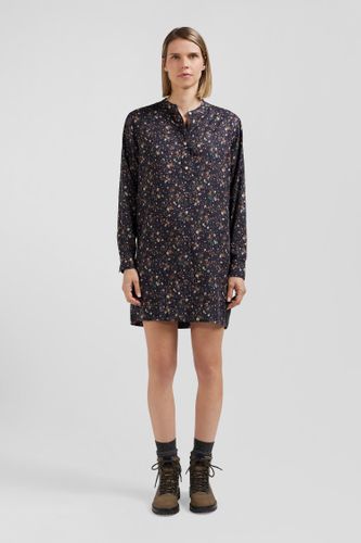 Robe chemise en lyocell noir à imprimé floral - Eden Park - Modalova