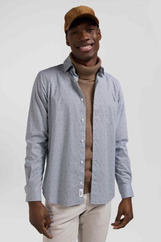 Chemise En Coton À Micro-motifs Ciel Coupe Slim - Eden Park - Modalova