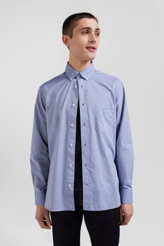 Chemise En Coton Denim Ciel Coupe Regular Coudières Imprimées - Eden Park - Modalova