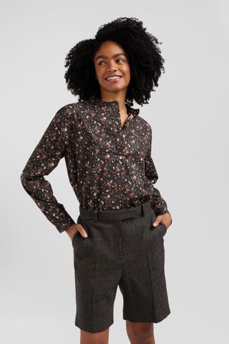 Chemise Sans Col En Popeline De Coton Microimprimé Floral Coupe Regular - Eden Park - Modalova