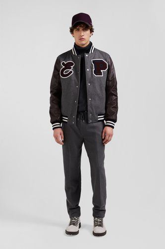 Blouson Teddy gris foncé en cuir - Eden Park - Modalova