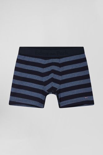 Boxer cerclé en coton stretch bleu foncé - Eden Park - Modalova