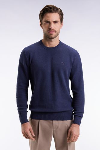 Pull Col Rond En Coton Nid D'abeille Marine - Eden Park - Modalova