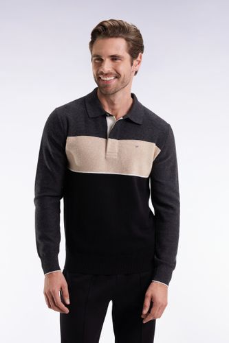 Pull Col Maillot En Laine Et Coton Gris Et Beige - Eden Park - Modalova