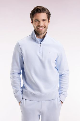 Sweatshirt À Col Montant Zippé En Molleton Coton Ciel - Eden Park - Modalova