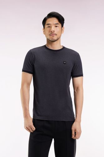 T-shirt À Manches Courtes En Coton Stretch Anthracite Coupe Ajustée - Eden Park - Modalova