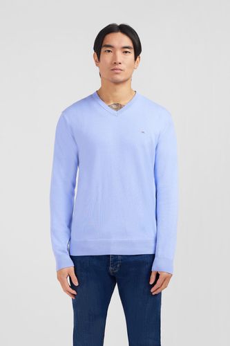 Pull Bleu À Col V En Coton - Eden Park - Modalova
