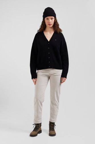 Cardigan en laine et coton gris anthracite coupe Relaxed - Eden Park - Modalova