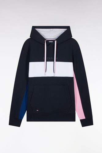 Sweatshirt À Capuche Colorblock En Molleton Coton Marine Coupe Décontractée - Eden Park - Modalova