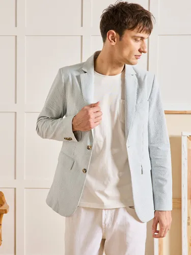 Veste blazer seersucker rayé homme - Cyrillus - Modalova