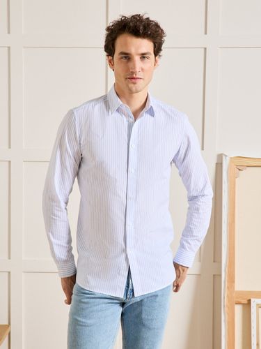 Chemise popeline rayée Slim Fit - Cyrillus - Modalova