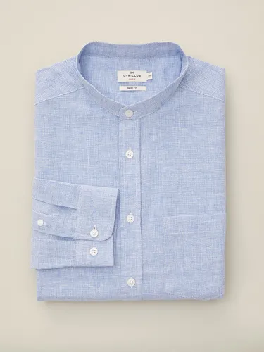 Chemise col mao Slim Fit lin et coton - Cyrillus - Modalova