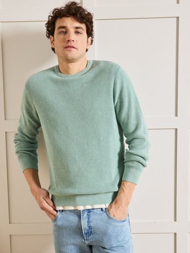 Pull col rond maille gaufré homme - Cyrillus - Modalova