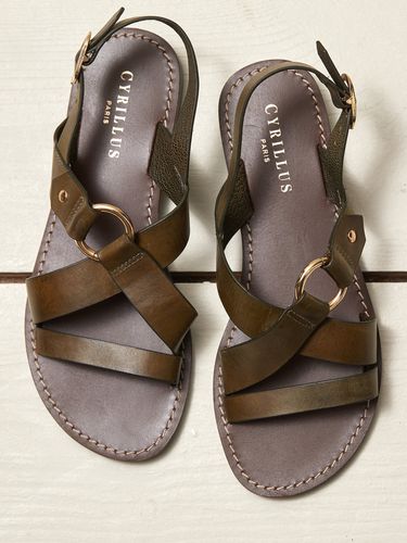 Sandales plates cuir femme - Cyrillus - Modalova