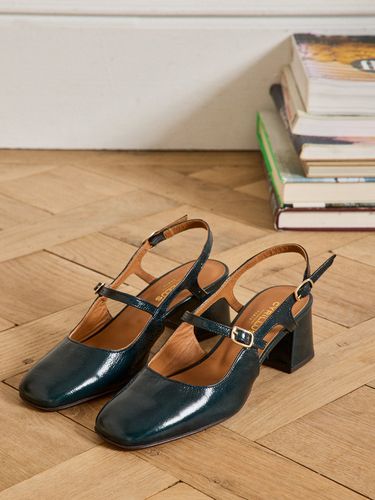 Babies à talon cuir vernis femme - Cyrillus - Modalova