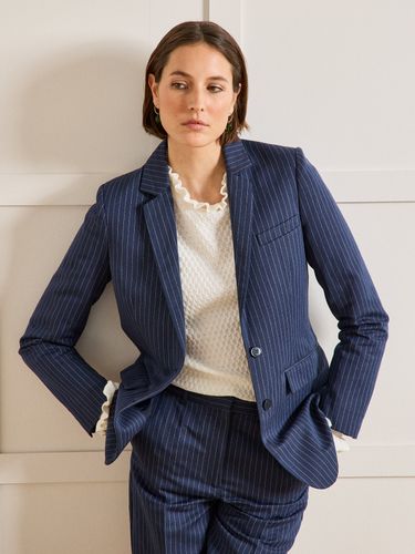 Veste tailleur rayée lin et coton - Cyrillus - Modalova