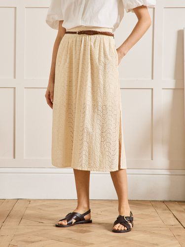 Jupe mi-longue broderie anglaise - Cyrillus - Modalova