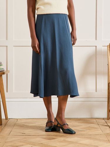 Jupe mi-longue crêpe uni femme - Cyrillus - Modalova