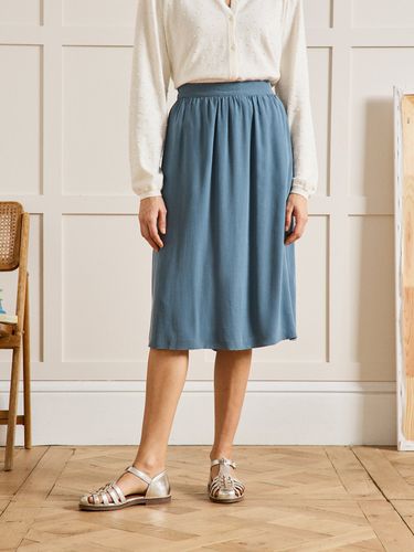 Jupe mi-longue viscose satinée - Cyrillus - Modalova