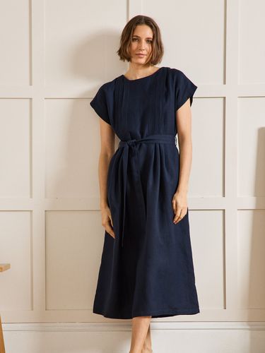 Robe longue multi plis en lin et viscose - Cyrillus - Modalova