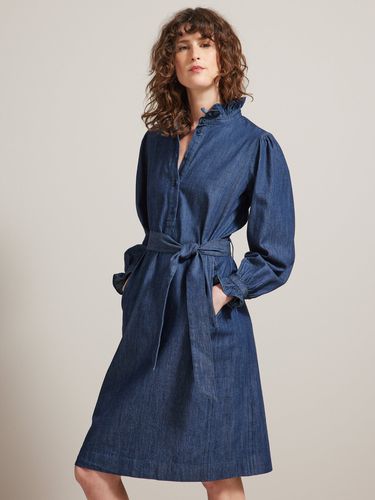 Robe-chemise col froufrou en chambray - Cyrillus FR - Modalova
