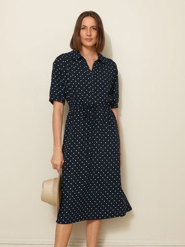 Robe mi-longue viscose dobby pois - Cyrillus - Modalova