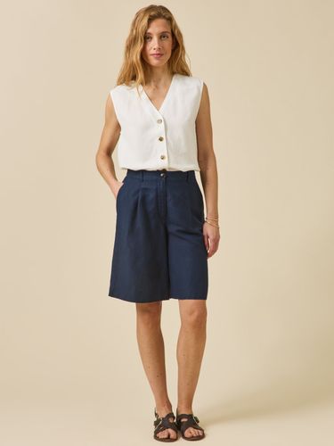Top boutonné lin et viscose femme - Cyrillus - Modalova