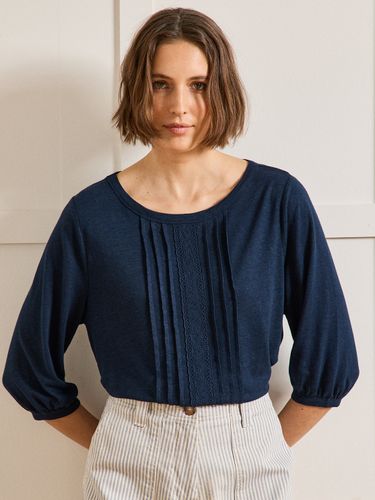 T-shirt lin, viscose et dentelle - Cyrillus - Modalova