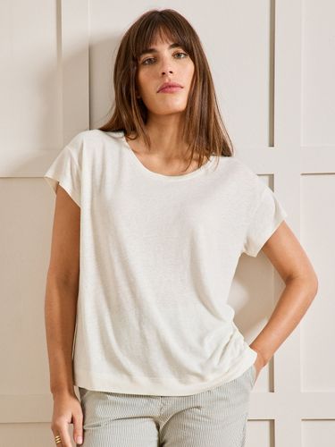 T-shirt col rond lin et viscose - Cyrillus - Modalova