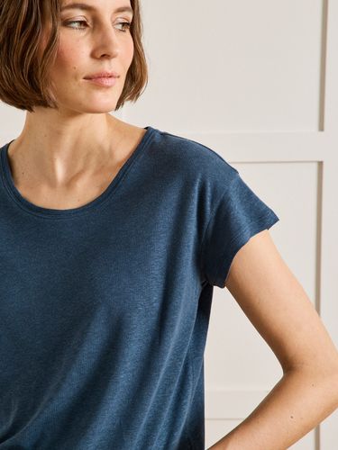 T-shirt col rond lin et viscose - Cyrillus - Modalova